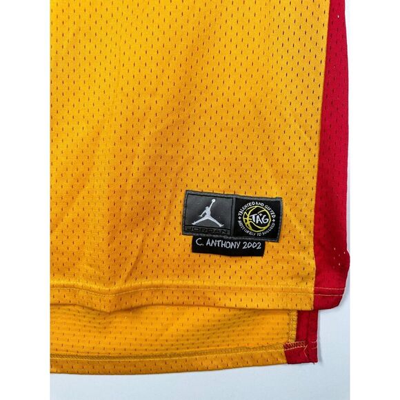 Jordan Mens Oak Hill High School Carmelo Anthony #22 Jersey Yellow Sz M 20x32 - Picture 4 of 12